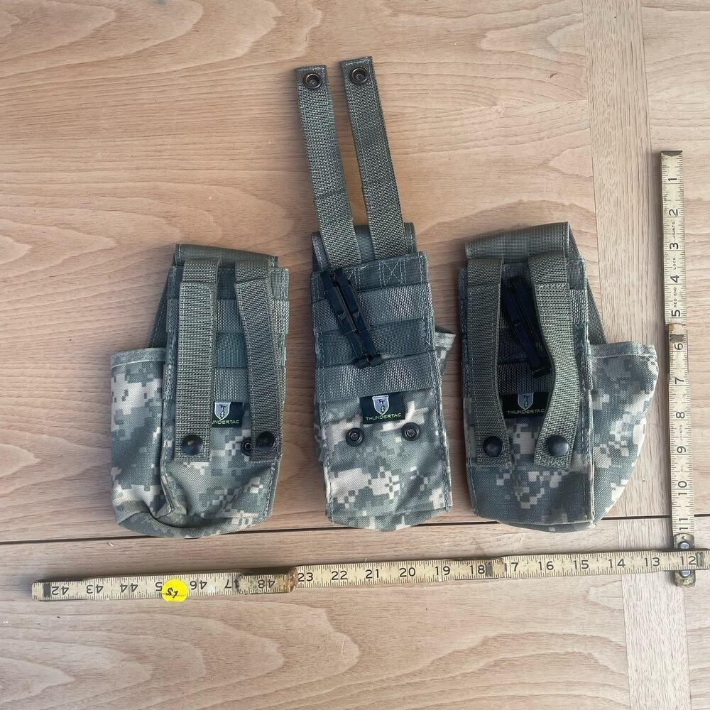 Army Triple Round Magazine‎ Pouch Thundertac ACU 3 Mag Pouch Lot Of 3